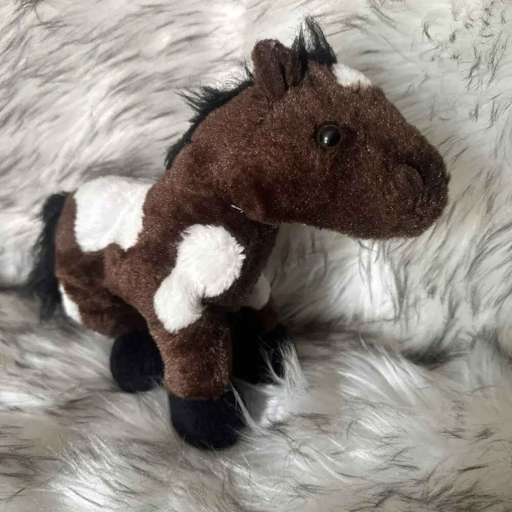 Ganz WebKins HM147 Pinto Brown White Spots Black Hooves Pre Owned Small Rip.
